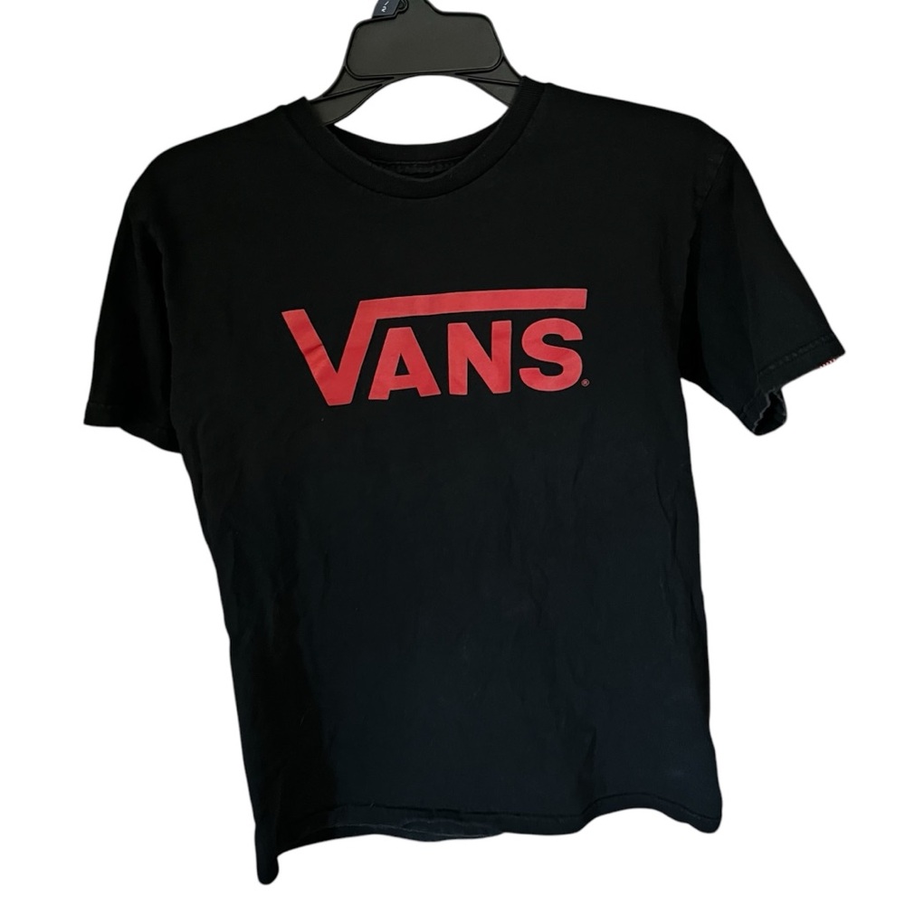 Vans Classic Logo T-Shirt-Black Reinvent Red - Size Small - 100% Cotton